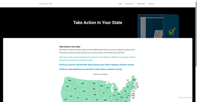 Security scan screenshot of https://secureourvote.us/?p=13111