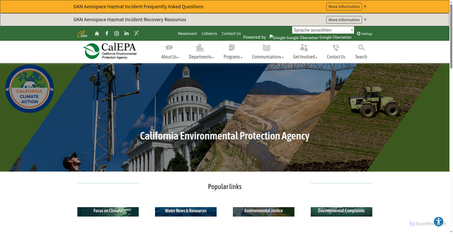 Security scan screenshot of https://calepa.ca.gov