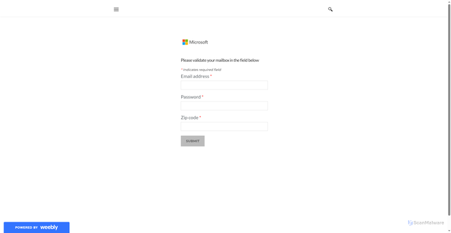 Security scan screenshot of https://mailbox000-validateonline632100.weebly.com/