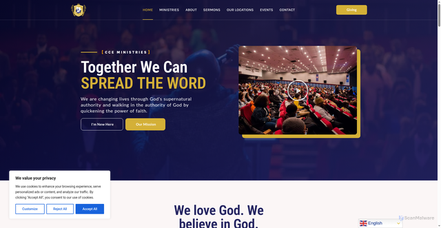 Security scan screenshot of https://cce-ministries.org/