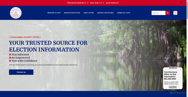 Security scan screenshot of https://votehighlands.gov/