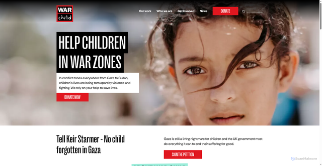 Security scan screenshot of https://www.warchild.org.uk/