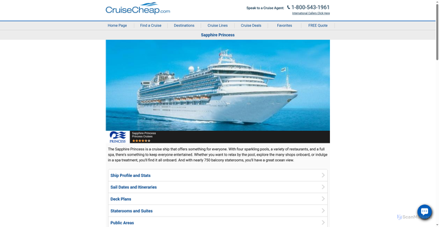 Security scan screenshot of https://m.cruisecheap.com/ships/princess-cruises-sapphire-princess.html