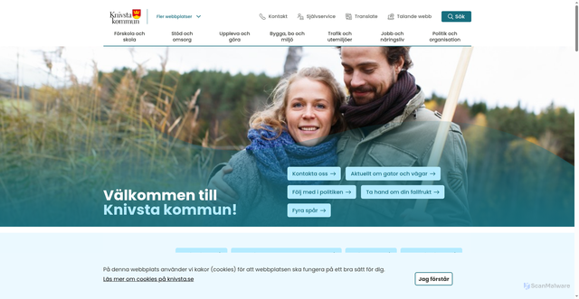 Security scan screenshot of https://knivsta.se/