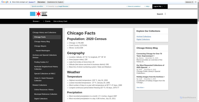 Security scan screenshot of https://www.chipublib.org/chicago-facts/