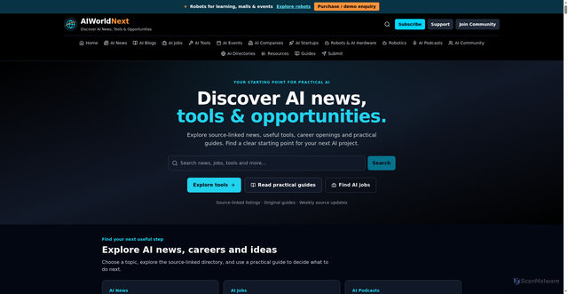 Security scan screenshot of https://www.aiworldnext.com/
