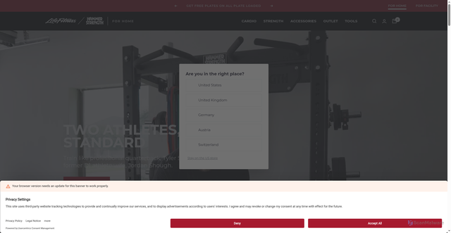 Security scan screenshot of https://shop.lifefitness.com/
