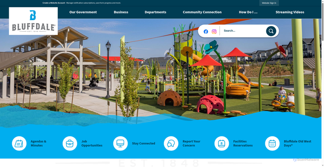 Security scan screenshot of https://bluffdale.gov/