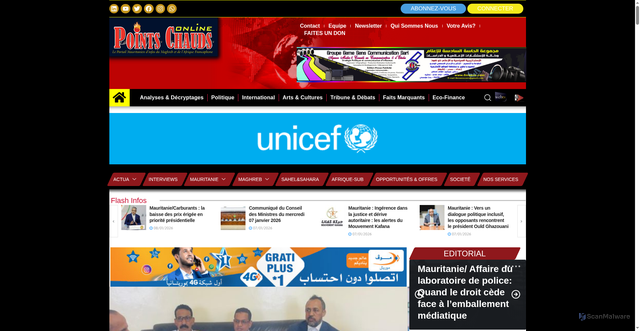 Security scan screenshot of https://www.pointschauds.info