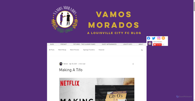 Security scan screenshot of https://www.vamosmorados.com/post/making-a-tifo
