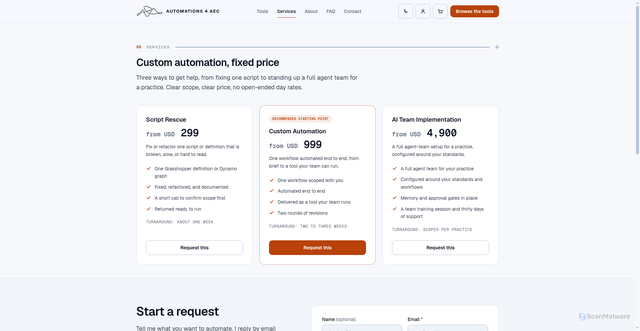 Security scan screenshot of https://a4a.pages.dev/services/