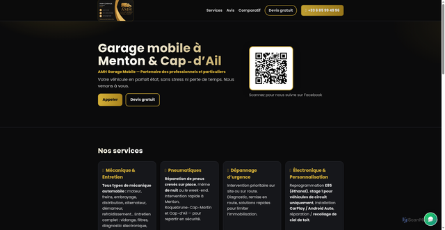 Security scan screenshot of http://amhgaragemobile.com/