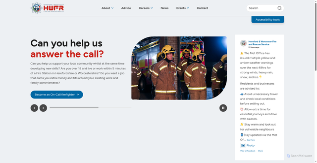 Security scan screenshot of https://www.hwfire.org.uk/