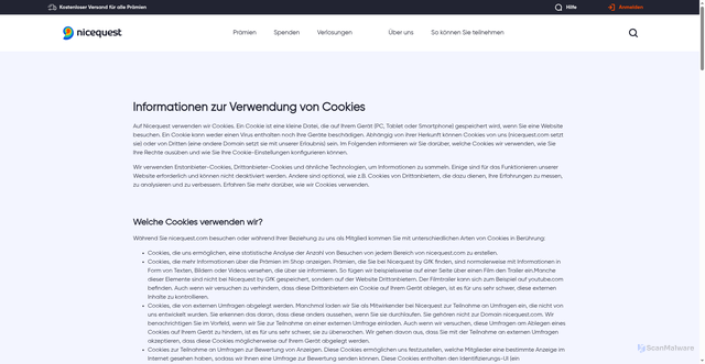 Security scan screenshot of https://nicequest.com