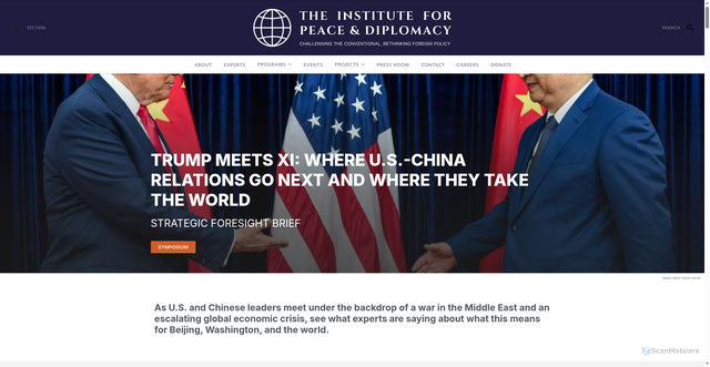 Security scan screenshot of https://peacediplomacy.org/2026/05/13/trump-meets-xi-where-u-s-china-relations-go-next-and-where-they-take-the-world/