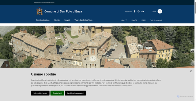 Security scan screenshot of https://www.comune.sanpolodenza.re.it