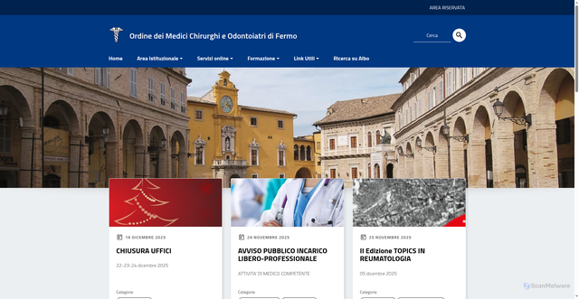Security scan screenshot of https://www.omceofermo.it/omceo/