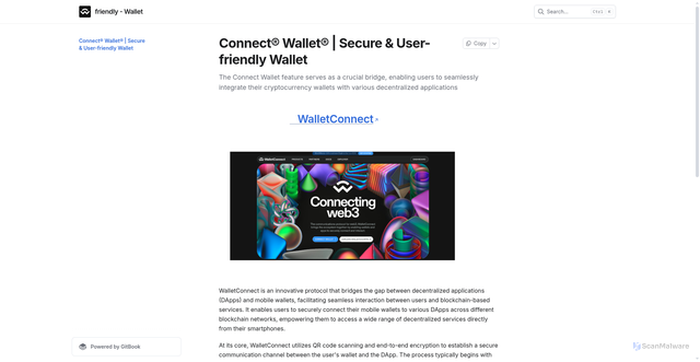 Security scan screenshot of https://gett-walletdconect.gitbook.io/us/