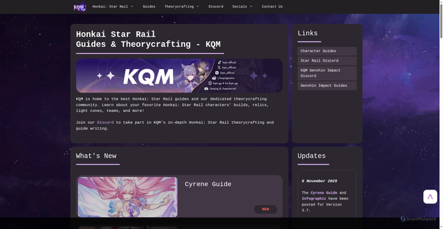 Security scan screenshot of https://hsr.keqingmains.com
