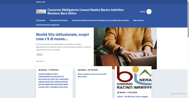 Security scan screenshot of https://consorziobimneravelino.ri.it/