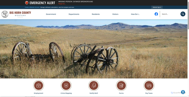 Security scan screenshot of https://bighorncountymt.gov/
