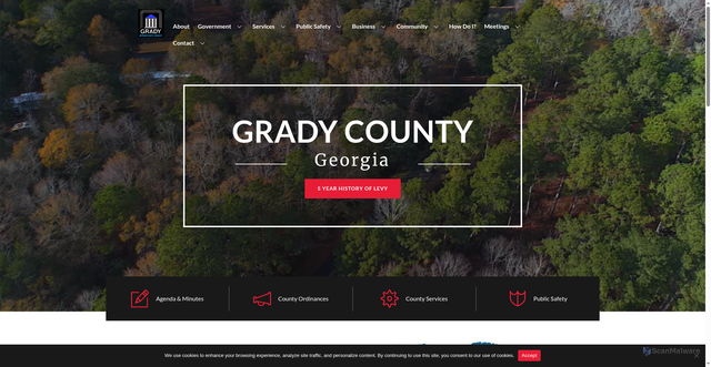 Security scan screenshot of https://gradycountyga.gov/