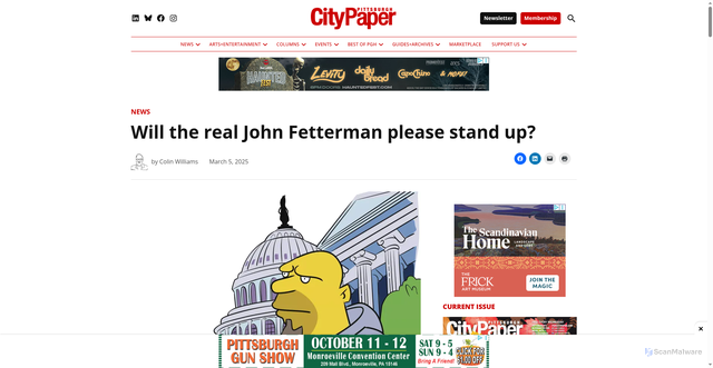 Security scan screenshot of https://www.pghcitypaper.com/news-2/will-the-real-john-fetterman-please-stand-up-27607996/