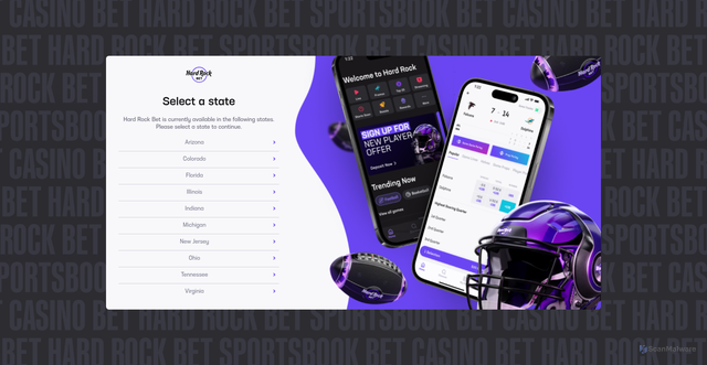 Security scan screenshot of https://app.hardrock.bet