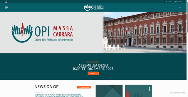 Security scan screenshot of https://www.opimassacarrara.it/