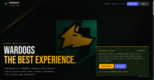Security scan screenshot of https://www.wardogsau.com/