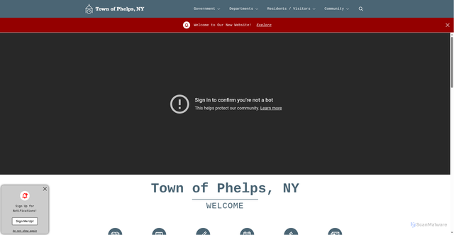 Security scan screenshot of https://townofphelpsny.gov/