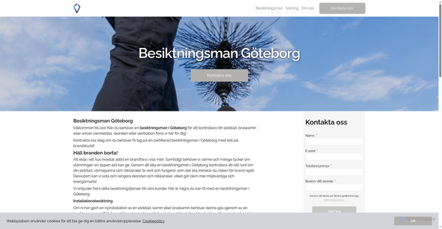 Security scan screenshot of https://besiktningsmangoteborg.se