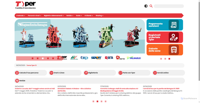 Security scan screenshot of https://www.tper.it/