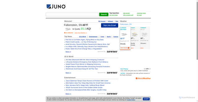 Security scan screenshot of https://my.juno.com/