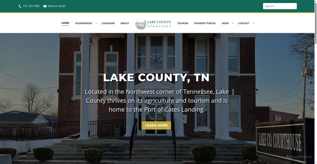 Security scan screenshot of https://lakecountytn.gov/