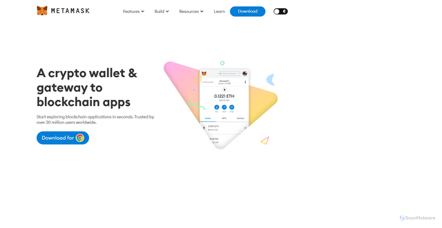 Security scan screenshot of https://metamaskwllett.webflow.io/