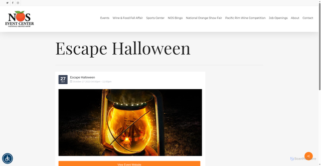Security scan screenshot of https://nosevents.com/stec_event/escape-halloween/