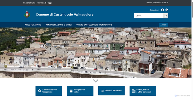 Security scan screenshot of https://www.comune.castellucciovalmaggiore.fg.it/