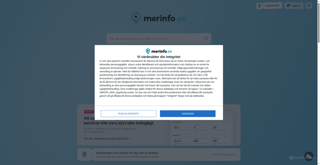 Security scan screenshot of https://merinfo.se