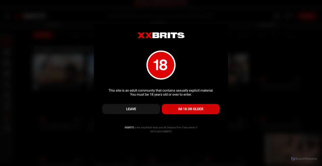 Security scan screenshot of https://Xxbrits.com
