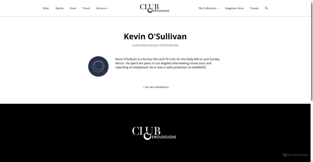 Security scan screenshot of https://cluboenologique.com/author/kevinosullivan/