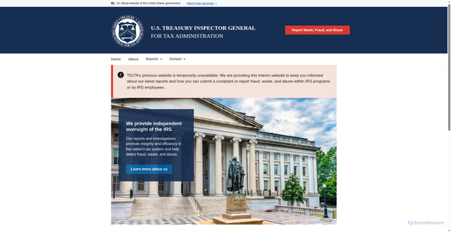 Security scan screenshot of https://www.tigta.gov/