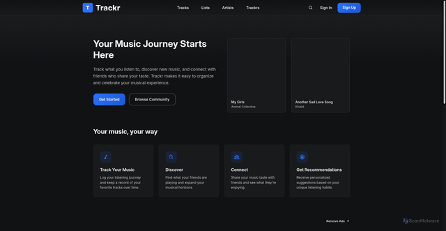 Security scan screenshot of http://trackr.pages.dev/