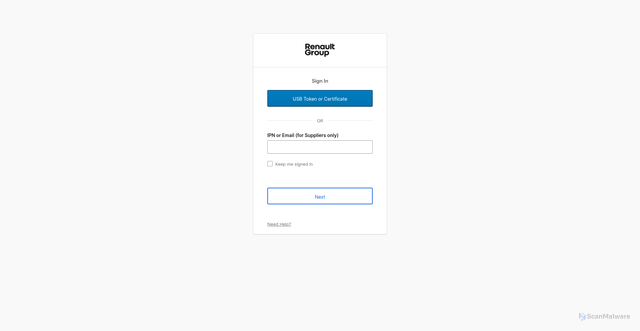 Security scan screenshot of https://sso.renault.com