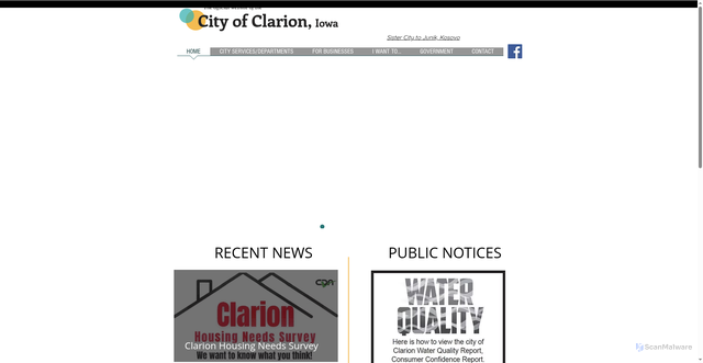 Security scan screenshot of https://www.clarioniowa.gov/