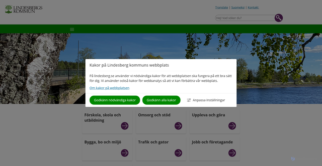 Security scan screenshot of http://www.lindesberg.se