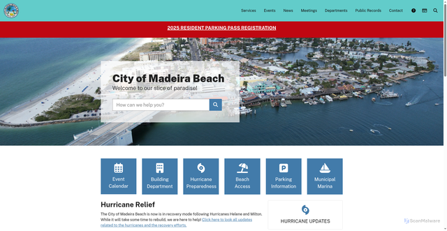 Security scan screenshot of https://madeirabeachfl.gov/