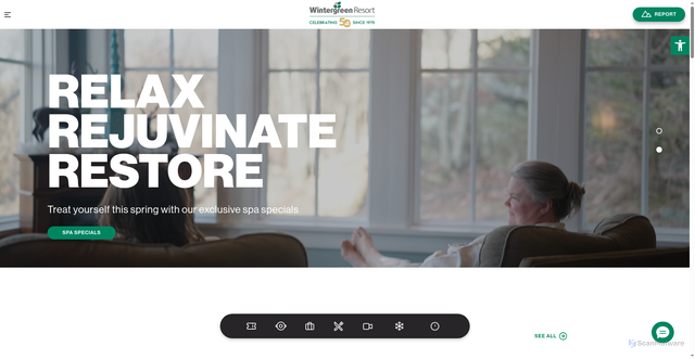 Security scan screenshot of https://www.wintergreenresort.com