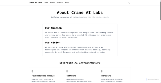 Security scan screenshot of https://craneailabs.com/about/