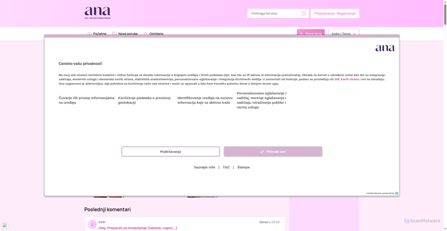 Security scan screenshot of https://www.ana.rs